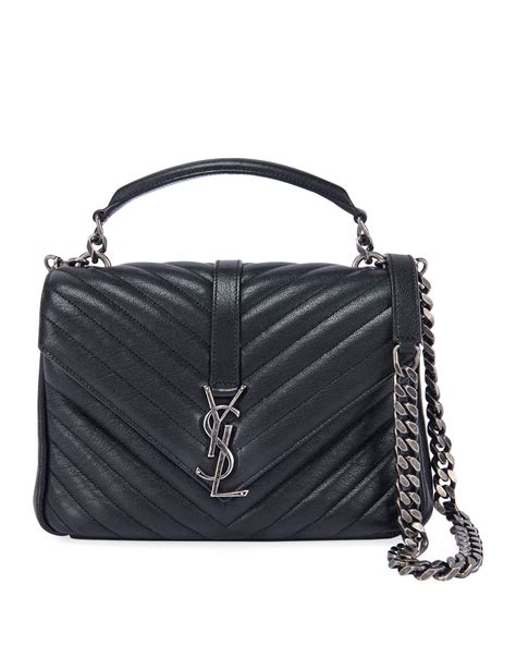 ysl monogramme college medium shoulder bag|ysl silver hardware bag.